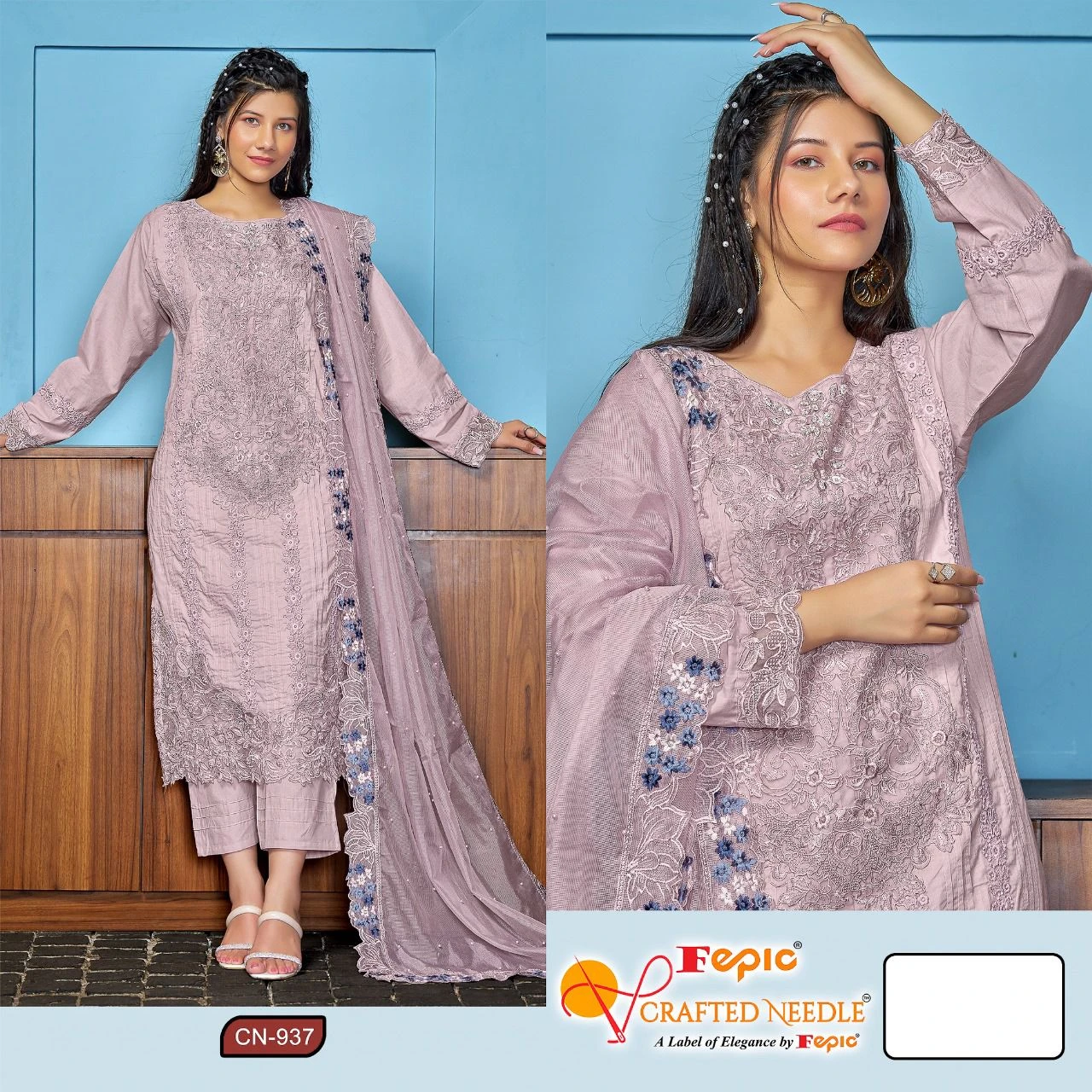 Fepic Cn 937 Cambric Embroidered Wholesale Pakistani Readymade Salwar Suit Catalog — Wholesale Pakistani Suits, MPA wholesale from Surat - Gallery Image 2